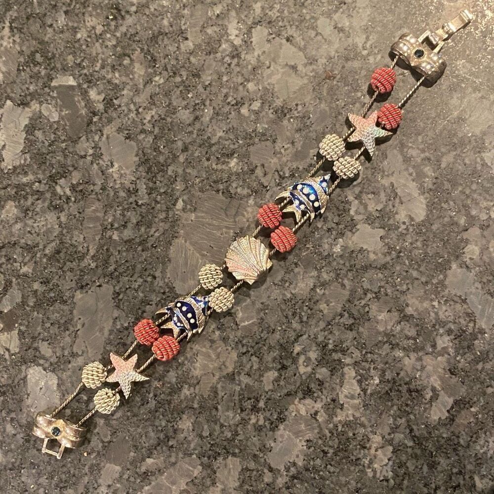 Nautical Slide Charm Bracelet Vintage